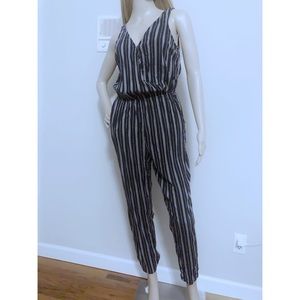Black and white striped Jumpsuit